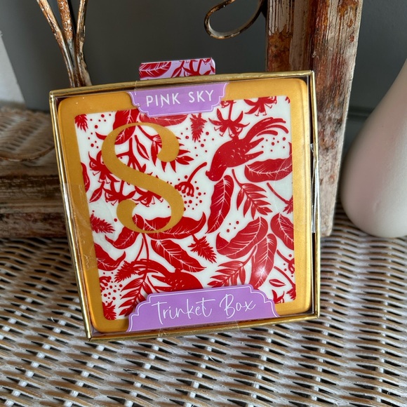 Pink Sky Accessories - Pink Sky “S” monogram trinket box